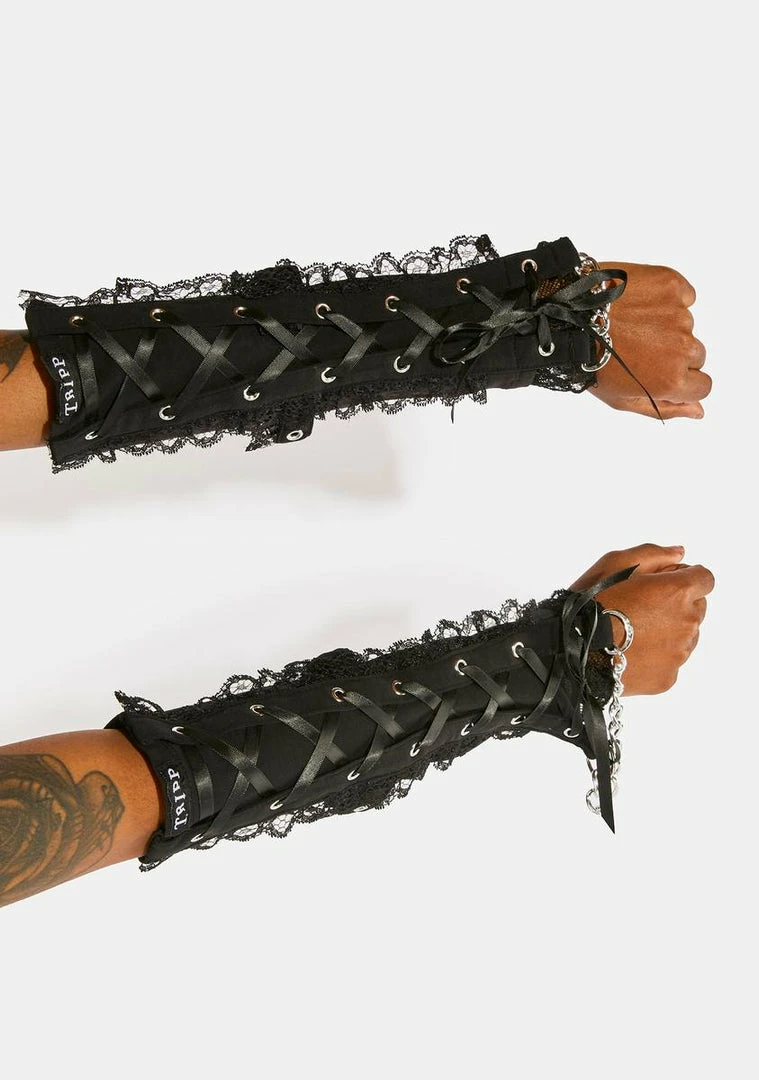 Tripp NYC Black Lace Arm Warmers 3 Tripp NYC Black Lace Arm Warmers