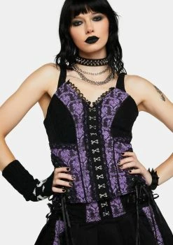 Tripp NYC Purple Enchanted Lace Corset Top