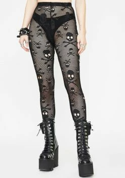 Tripp NYC Fishnet Skull Leggings Bottoms