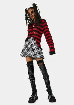 Tripp NYC Tops Red Rag Striped Sweater