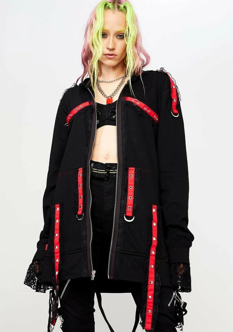 Tripp NYC Midnight Zip-Up Strap Hoodie 3 Tripp NYC Midnight Zip-Up Strap Hoodie