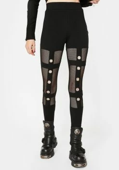 Tripp NYC Bottoms Grommet Cut-Out Mesh Leggings