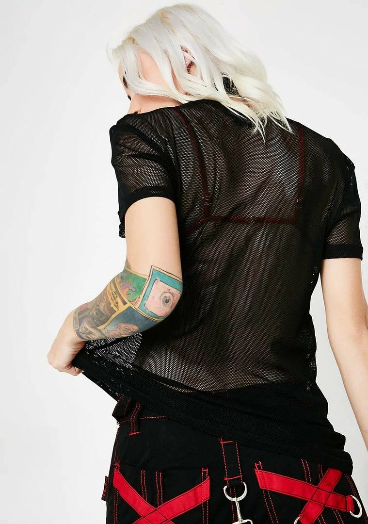 Tripp NYC Tops Dark Mesh Tee 7 Tripp NYC Tops Dark Mesh Tee