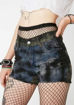 Tripp NYC Bottoms Overdye Tuff Shot Denim Cargo Shorts