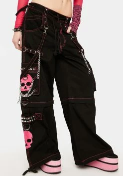 Tripp NYC Pink Super Skull Wide Leg Pants