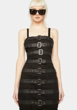 Tripp NYC Dresses Belted Strap Midi Dress