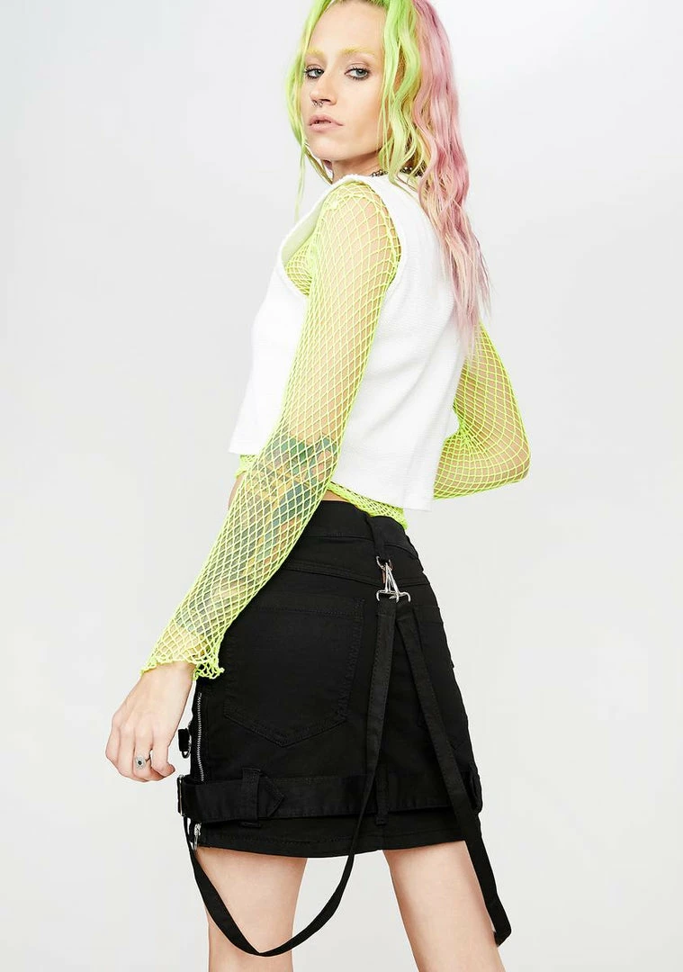 Tripp NYC Black Bondage Strap Mini Skirt 6 Tripp NYC Black Bondage Strap Mini Skirt