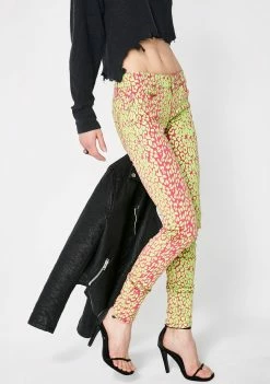 Tripp NYC Neon Leopard Print Skinny Jeans 9 Tripp NYC Neon Leopard Print Skinny Jeans
