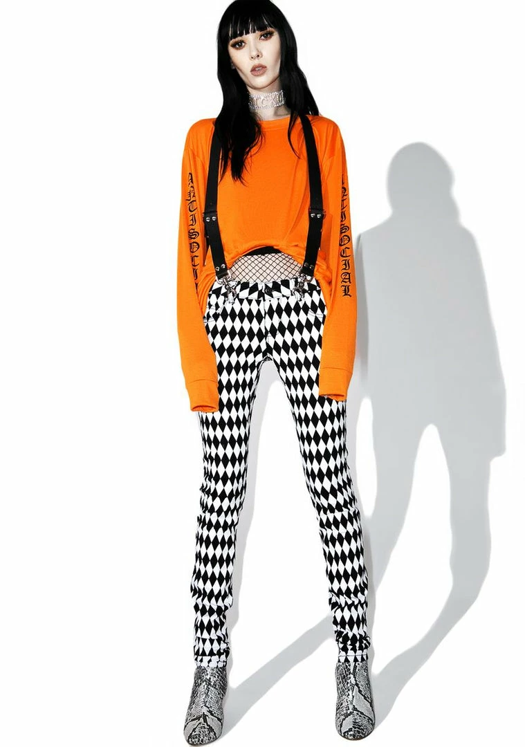 Tripp NYC Bottoms White & Black Harlequin Skinny Jeans 4 Tripp NYC Bottoms White & Black Harlequin Skinny Jeans