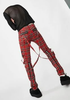 Tripp NYC Bottoms Classic Slim Leg Plaid Bondage Pants 9 Tripp NYC Bottoms Classic Slim Leg Plaid Bondage Pants