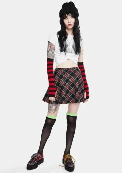 Tripp NYC Black Plaid Circle Skirt Bottoms