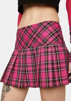 Tripp NYC Bottoms Pink Plaid Pleated Mini Skirt 7 Tripp NYC Bottoms Pink Plaid Pleated Mini Skirt