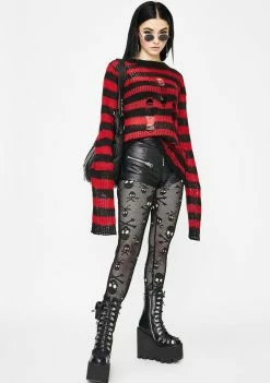 Tripp NYC Fishnet Skull Leggings Bottoms