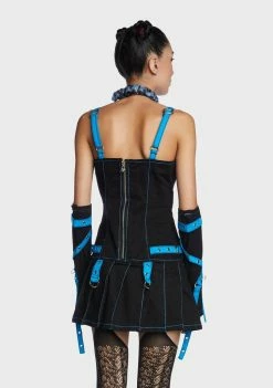 Tripp NYC Black/Blue Multi Eyelet Arm Warmers