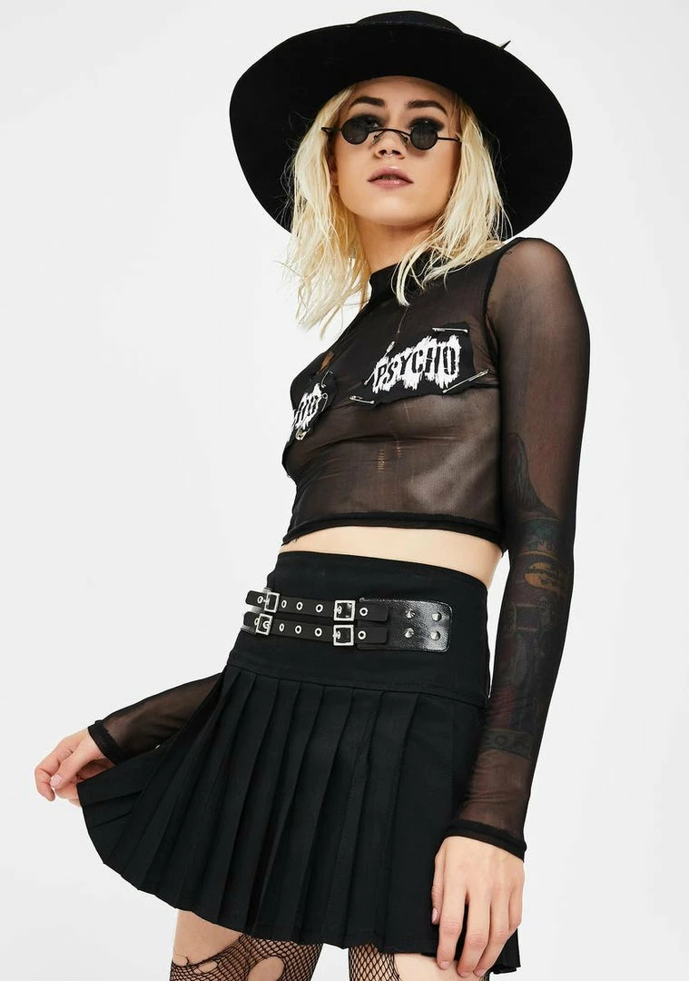Tripp NYC Buckle Pleated Skirt Bottoms 4 Tripp NYC Buckle Pleated Skirt Bottoms