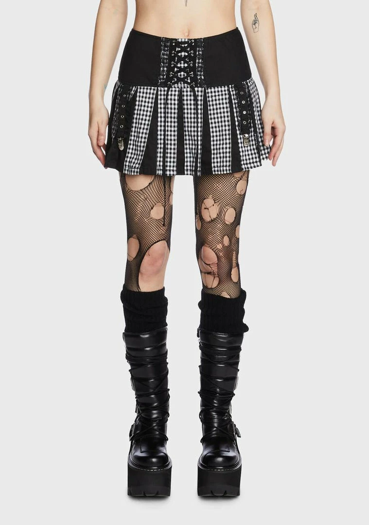 Tripp NYC Bottoms Black And White Pleated Garter Skirt 3 Tripp NYC Bottoms Black And White Pleated Garter Skirt