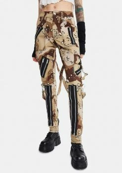 Tripp NYC Sand Camo Classic Slim Leg Bondage Pants