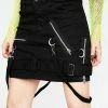 Tripp NYC Black Bondage Strap Mini Skirt