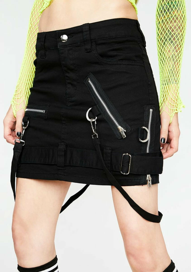 Tripp NYC Black Bondage Strap Mini Skirt 3 Tripp NYC Black Bondage Strap Mini Skirt