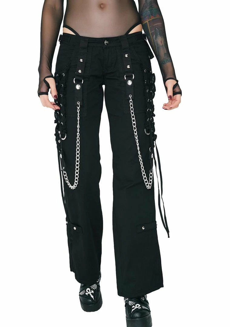 Tripp NYC Bottoms Lace-Up Chain Pants 3 Tripp NYC Bottoms Lace-Up Chain Pants
