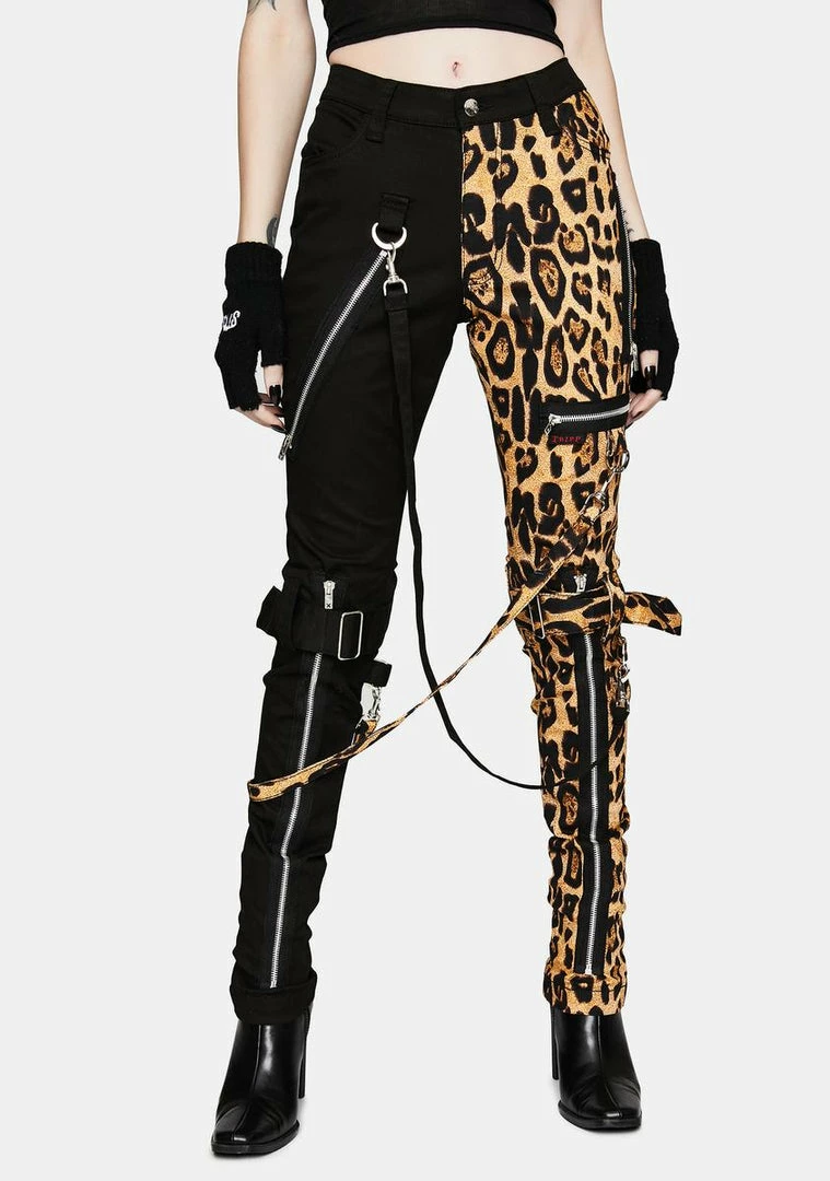 Tripp NYC Nat Leopard Split Leg Bondage Pants 3 Tripp NYC Nat Leopard Split Leg Bondage Pants