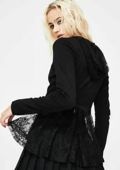 Tripp NYC Queen Bee Lace-Up Hoodie