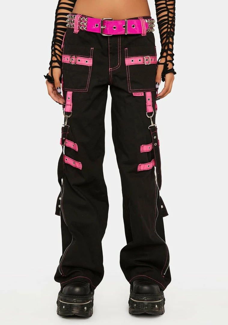Tripp NYC Pink Buckle Strap And Ring Pants 3 Tripp NYC Pink Buckle Strap And Ring Pants
