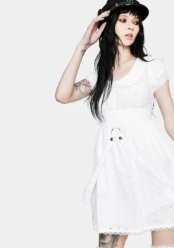 Tripp NYC White Embroidered Strap Mini Dress