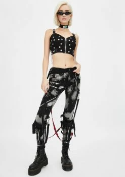 Tripp NYC Tops Grommet And Chain Crop Top