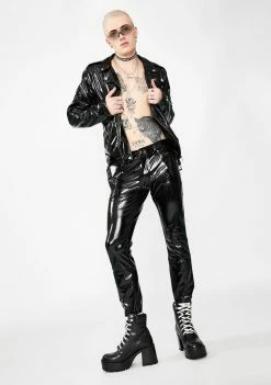 Tripp NYC Outerwear Vinyl Moto Jacket 8 Tripp NYC Outerwear Vinyl Moto Jacket