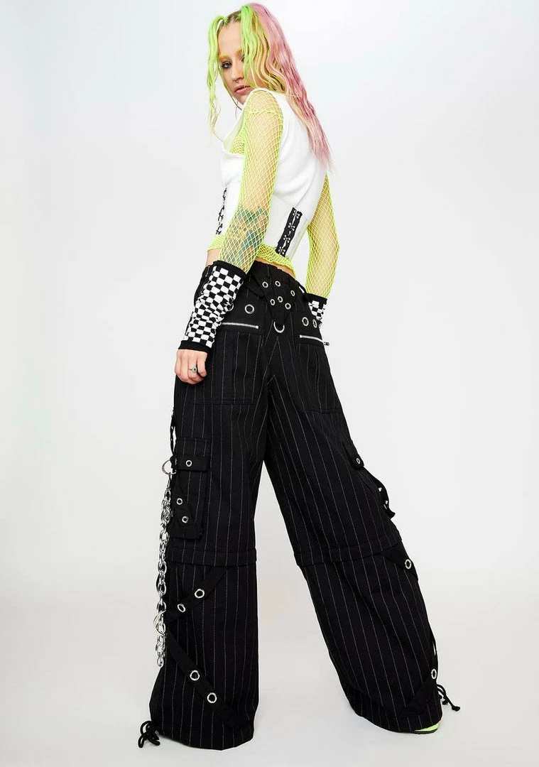 Tripp NYC God Father Pinstripe Pants Wide Leg Pants 6 Tripp NYC God Father Pinstripe Pants Wide Leg Pants