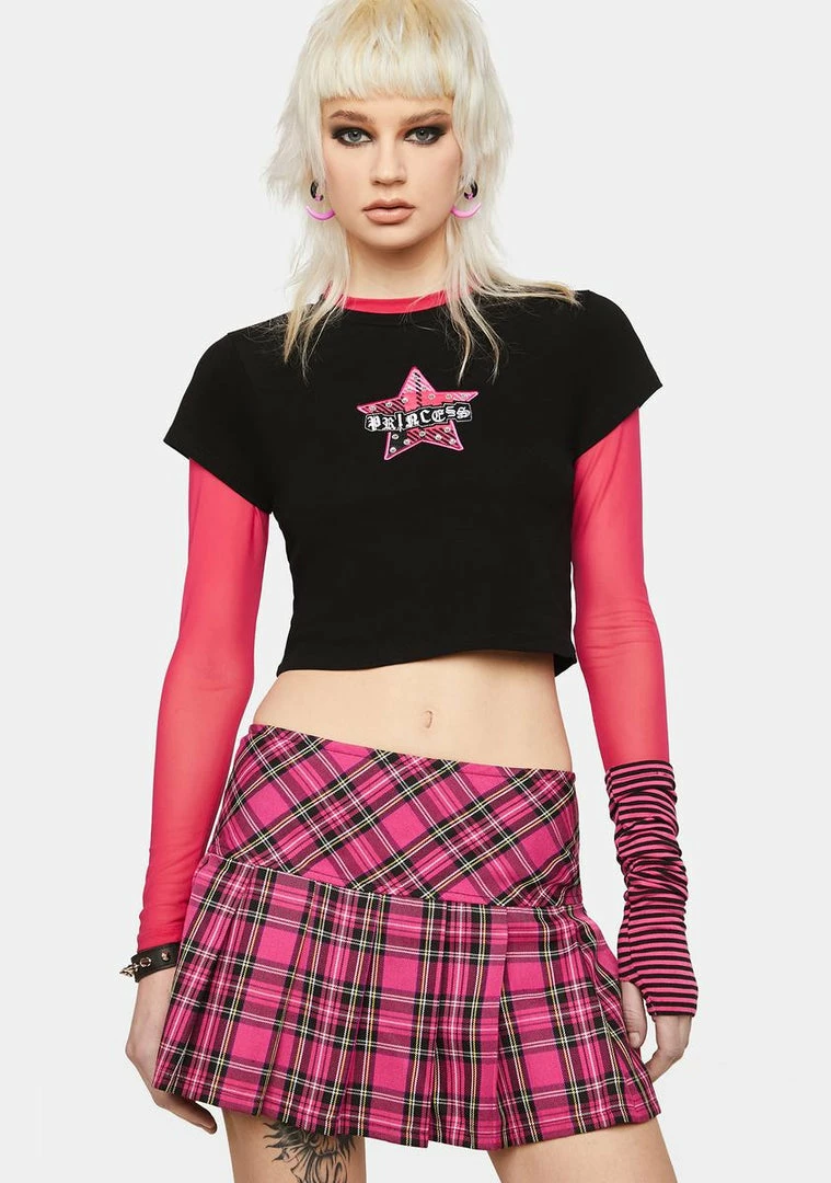 Tripp NYC Bottoms Pink Plaid Pleated Mini Skirt 3 Tripp NYC Bottoms Pink Plaid Pleated Mini Skirt