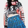 Tripp NYC Bottoms Blue Plaid Buckle Pleated Mini Skirt