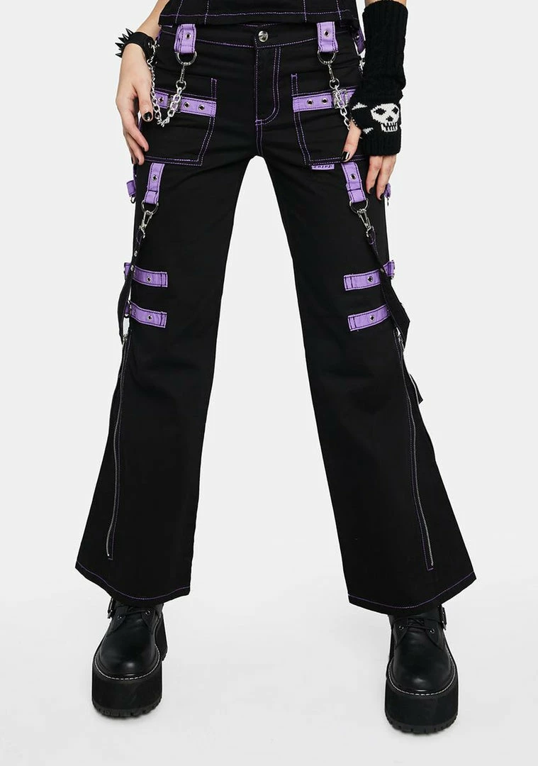 Tripp NYC Lavender Buckle Strap And Ring Pants 3 Tripp NYC Lavender Buckle Strap And Ring Pants