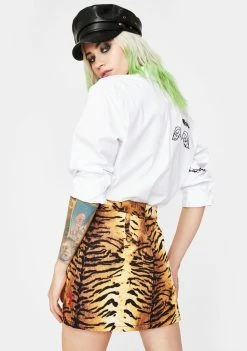 Tripp NYC Natural Tiger Mini Skirt Bottoms 9 Tripp NYC Natural Tiger Mini Skirt Bottoms
