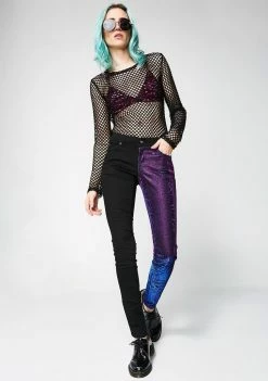 Tripp NYC Shine On Split Jeans