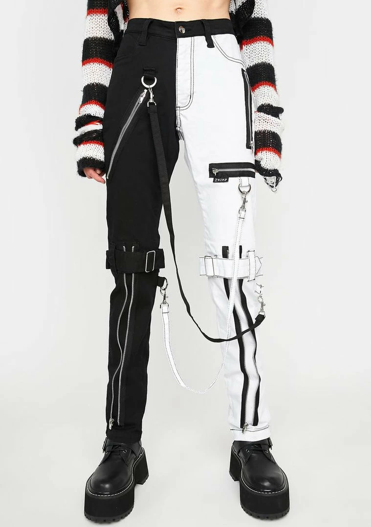 Tripp NYC Split Leg Skinny Bondage Pants Bottoms 3 Tripp NYC Split Leg Skinny Bondage Pants Bottoms