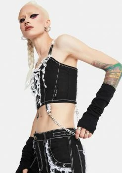 Tripp NYC Tops Lace Crop Corset Top