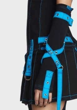 Tripp NYC Black/Blue Multi Eyelet Arm Warmers