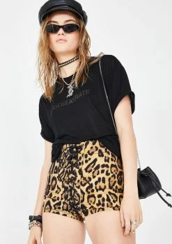 Tripp NYC Leopard Corset Shorts Bottoms