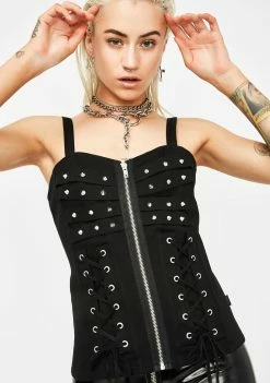Tripp NYC Z-Lace Up Corset Tops