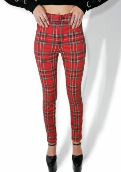 Tripp NYC High Waisted Plaid Pants