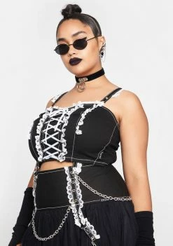 Tripp NYC Plus Lace Crop Corset Top Tops