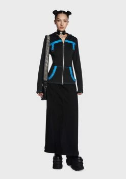 Tripp NYC Zip-Up Hoodies Black/Blue Multi Eyelet Hoodie