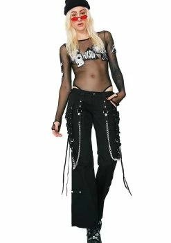 Tripp NYC Bottoms Lace-Up Chain Pants 11 Tripp NYC Bottoms Lace-Up Chain Pants