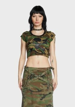 Tripp NYC Tops Super Skull Crop Tee