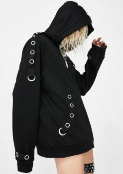 Tripp NYC Pullover Grommet Hoodie Tops 7 Tripp NYC Pullover Grommet Hoodie Tops