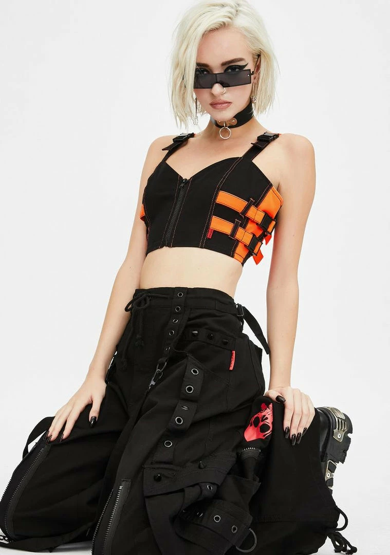 Tripp NYC Orange Buckle Crop Top 4 Tripp NYC Orange Buckle Crop Top