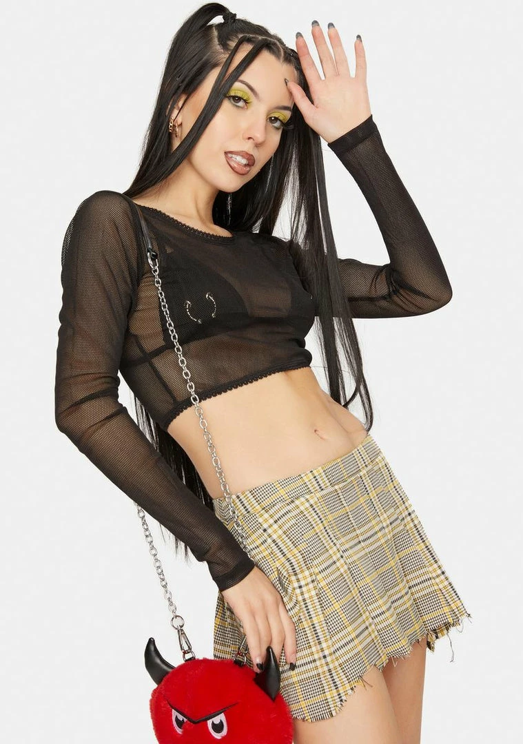 Tripp NYC Long Sleeve Crop Fishnet Top 4 Tripp NYC Long Sleeve Crop Fishnet Top