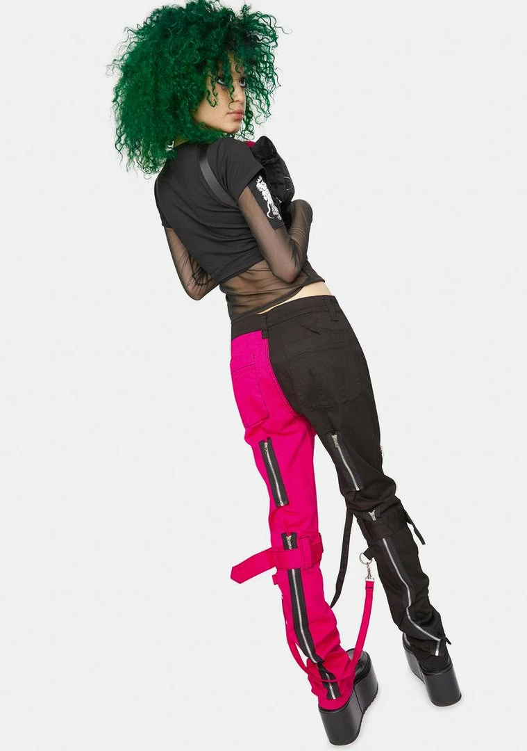 Tripp NYC Pink Split Leg Bondage Pants 6 Tripp NYC Pink Split Leg Bondage Pants